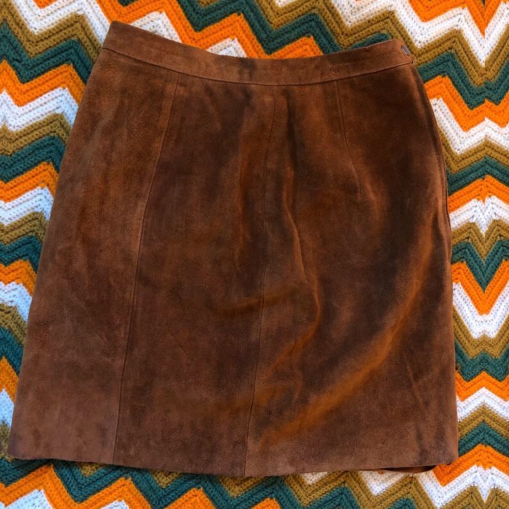 True Vintage 1970s Genuine Suede High Wasted Skirt